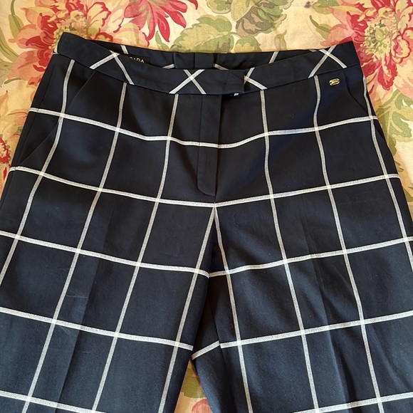 ESCADA Size EU 38 Plaid Stretchy Cigarette Chino Cotton Blend Naval Prep $295NEW - Picture 11 of 16